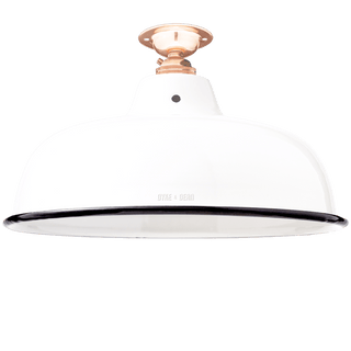 FIXED NECK VENT WHITE ENAMEL SHADE - DYKE & DEAN