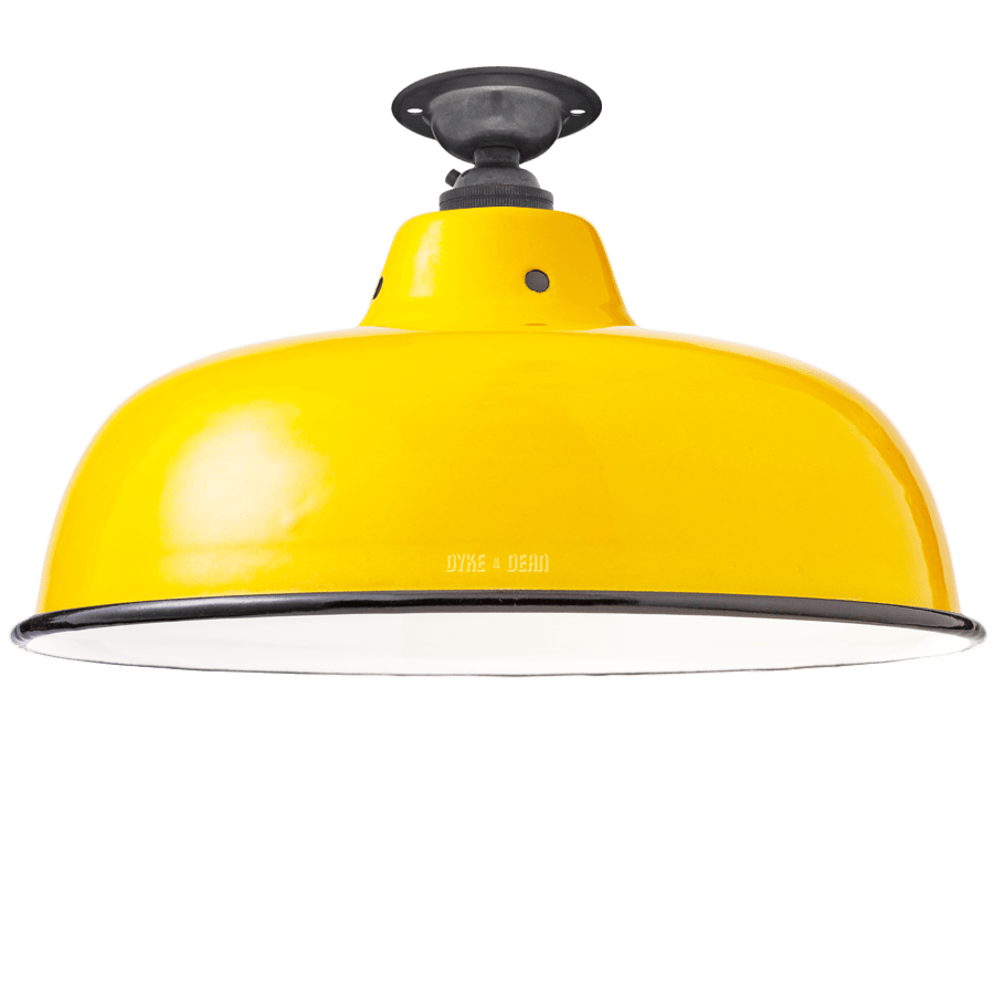 FIXED NECK VENT YELLOW ENAMEL SHADE - DYKE & DEAN