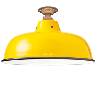 FIXED NECK VENT YELLOW ENAMEL SHADE - DYKE & DEAN