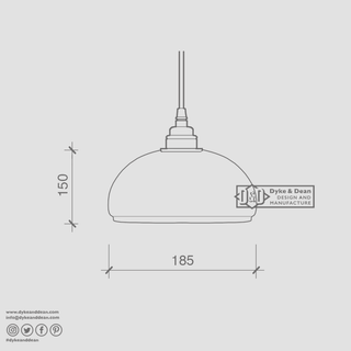 FIXED OPAL DOME GLASS SHADE SMALL - DYKE & DEAN