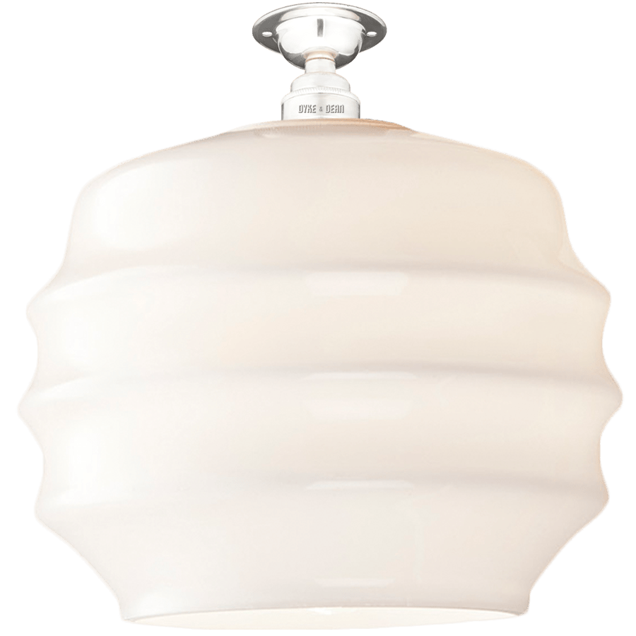 FIXED OPAL RIPPLE GLASS SHADE LARGE - DYKE & DEAN