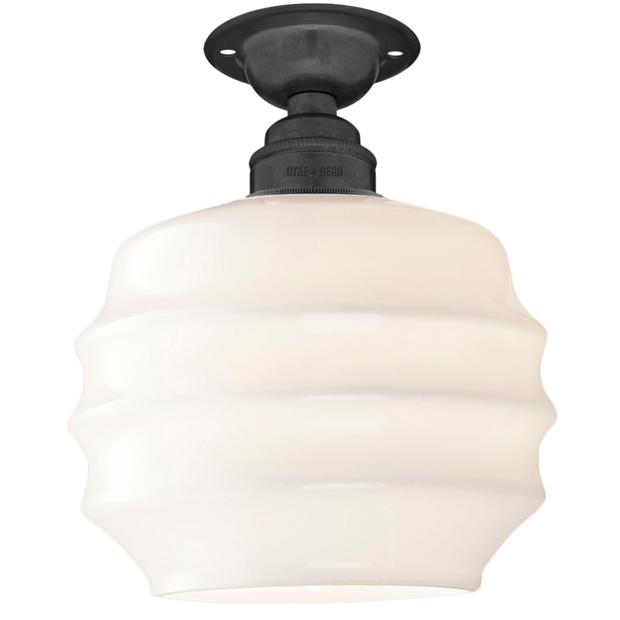 FIXED OPAL RIPPLE GLASS SHADE SMALL - DYKE & DEAN