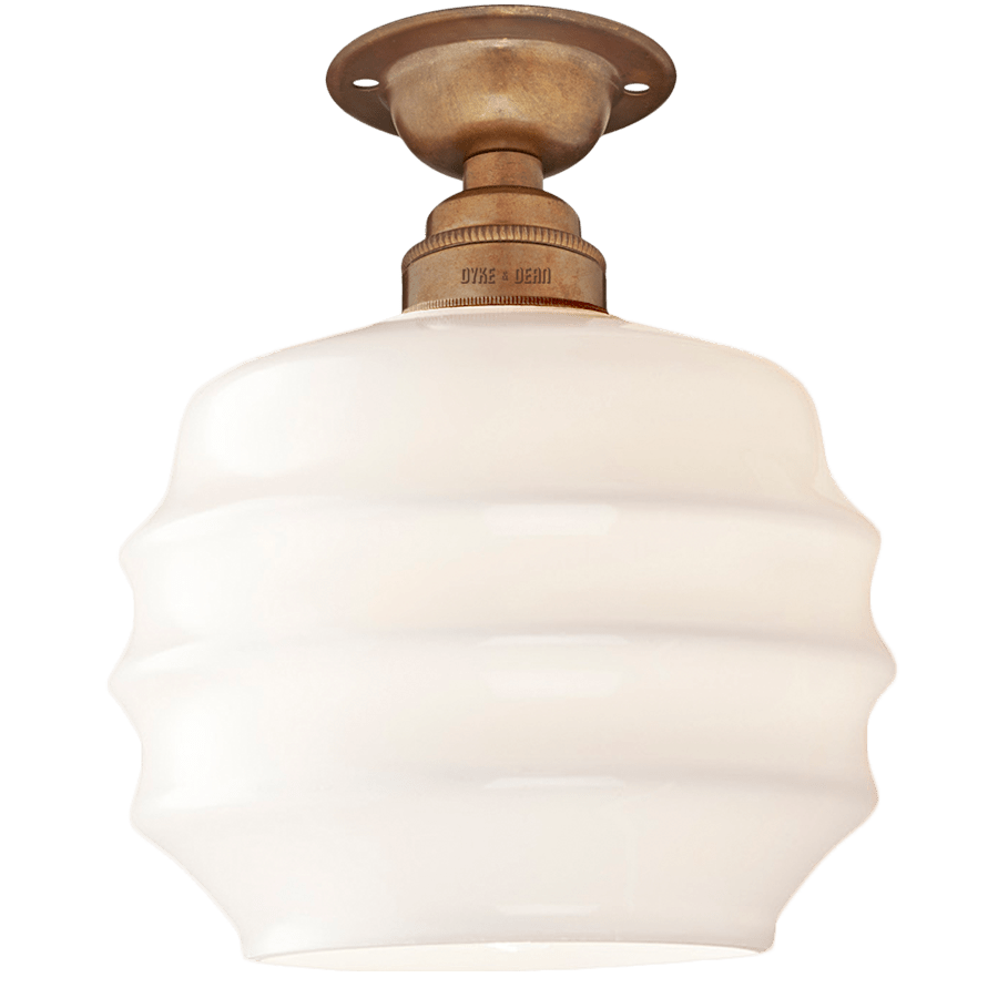 FIXED OPAL RIPPLE GLASS SHADE SMALL - DYKE & DEAN