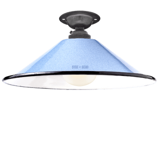 FIXED SMALL BLUE ENAMEL CONE SHADE - DYKE & DEAN