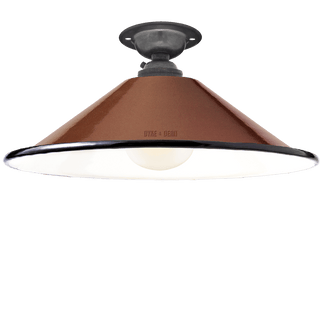 FIXED SMALL BROWN ENAMEL CONE SHADE - DYKE & DEAN