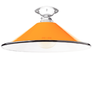FIXED SMALL ORANGE ENAMEL CONE SHADE - DYKE & DEAN