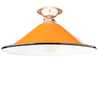 FIXED SMALL ORANGE ENAMEL CONE SHADE - DYKE & DEAN