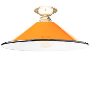 FIXED SMALL ORANGE ENAMEL CONE SHADE - DYKE & DEAN