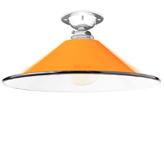 FIXED SMALL ORANGE ENAMEL CONE SHADE - DYKE & DEAN