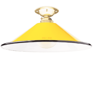 FIXED SMALL YELLOW ENAMEL CONE SHADE - DYKE & DEAN