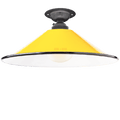 FIXED SMALL YELLOW ENAMEL CONE SHADE - DYKE & DEAN