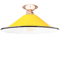 FIXED SMALL YELLOW ENAMEL CONE SHADE - DYKE & DEAN