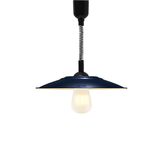 FLAT BLUE ENAMEL RETRACTABLE CORD LIGHT - DYKE & DEAN