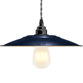 FLAT BLUE ENAMEL SHADE - DYKE & DEAN