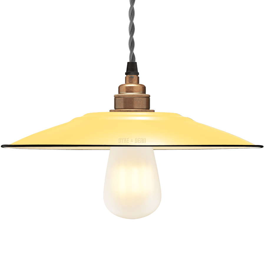 FLAT CUSTARD ENAMEL SHADE - DYKE & DEAN