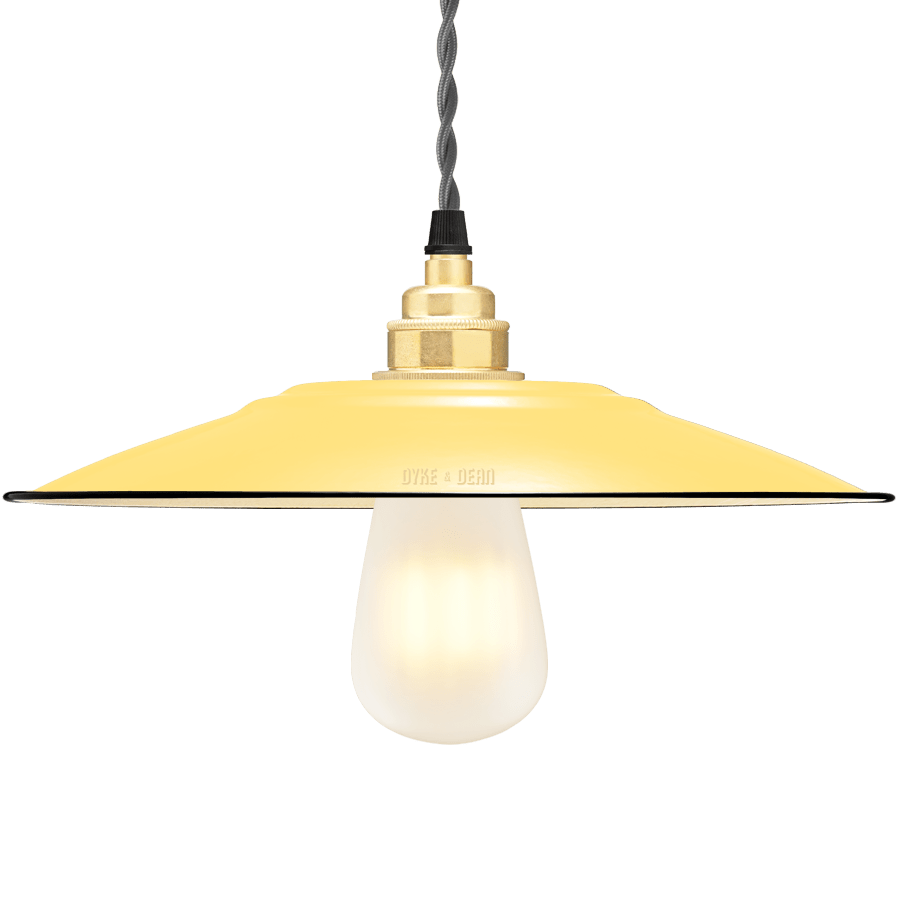 FLAT CUSTARD ENAMEL SHADE - DYKE & DEAN