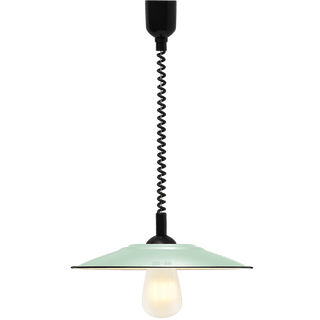 FLAT MINT GREEN ENAMEL RETRACTABLE CORD LIGHT - DYKE & DEAN