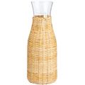 GLASS CARAFE WITH RATTAN SLEEVE - DYKE & DEAN