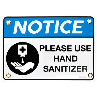 HAND SANITIZER ENAMEL SIGN - DYKE & DEAN