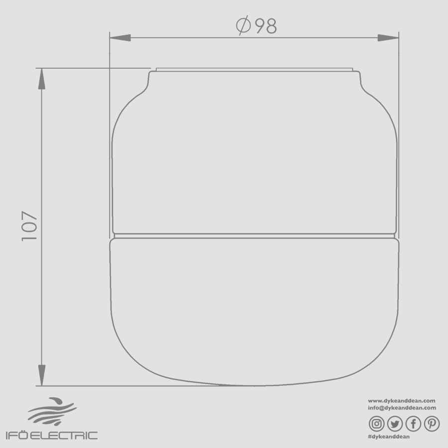 IFO ELECTRIC 100/110 PORCELAIN WHITE IP44 - DYKE & DEAN