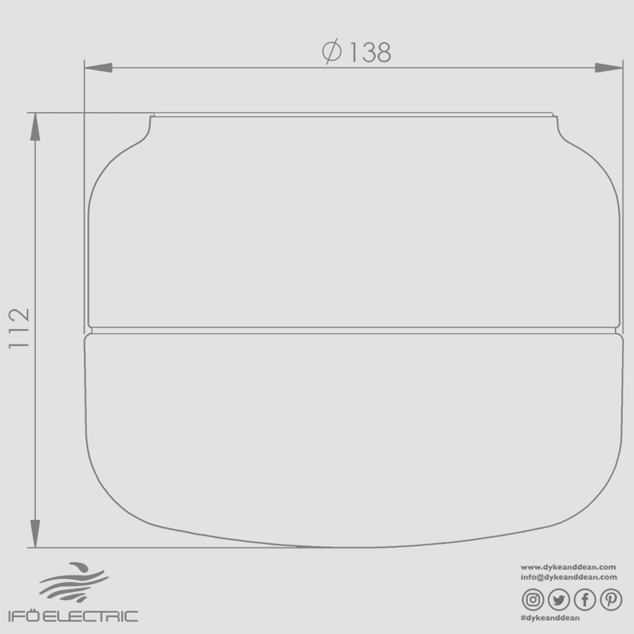 IFO ELECTRIC 140/115 PORCELAIN WHITE IP44 LED - DYKE & DEAN