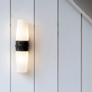 IFO ELECTRIC DOUBLE BLACK PORCELAIN WALL LIGHT - DYKE & DEAN