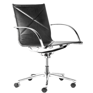 JOINT 1211 OFFICE CHAIR BLACK LEATHER - DYKE & DEAN