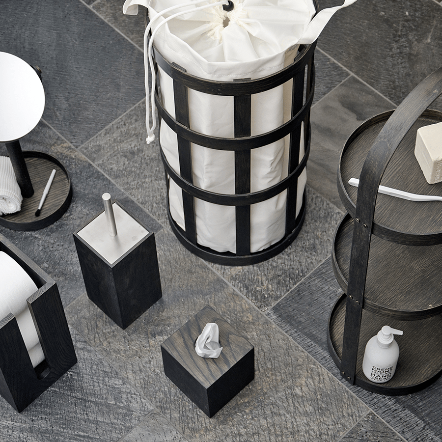 LAUNDRY BASKET DARK OAK - DYKE & DEAN