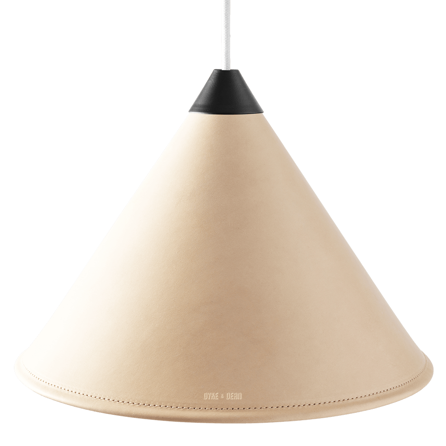 LEATHER CONE LAMP NATURAL CRUDE - DYKE & DEAN