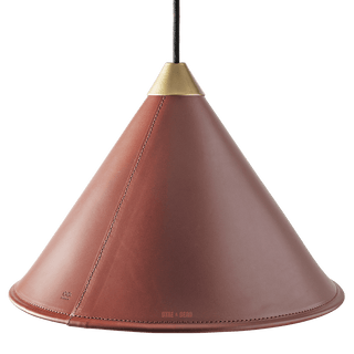 LEATHER CONE LAMP OAK - DYKE & DEAN