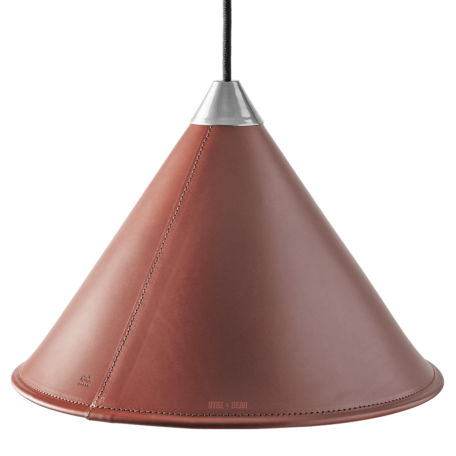 LEATHER CONE LAMP OAK - DYKE & DEAN