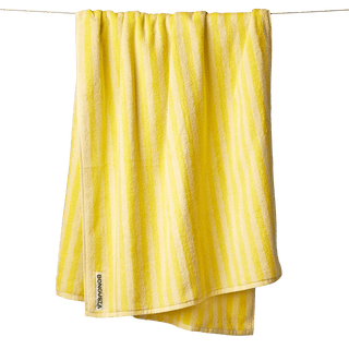 NARAM BATH TOWELS PRISTINE & NEON YELLOW - DYKE & DEAN