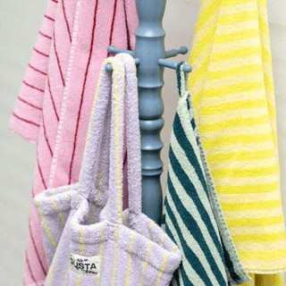 NARAM BATH TOWELS PRISTINE & NEON YELLOW - DYKE & DEAN