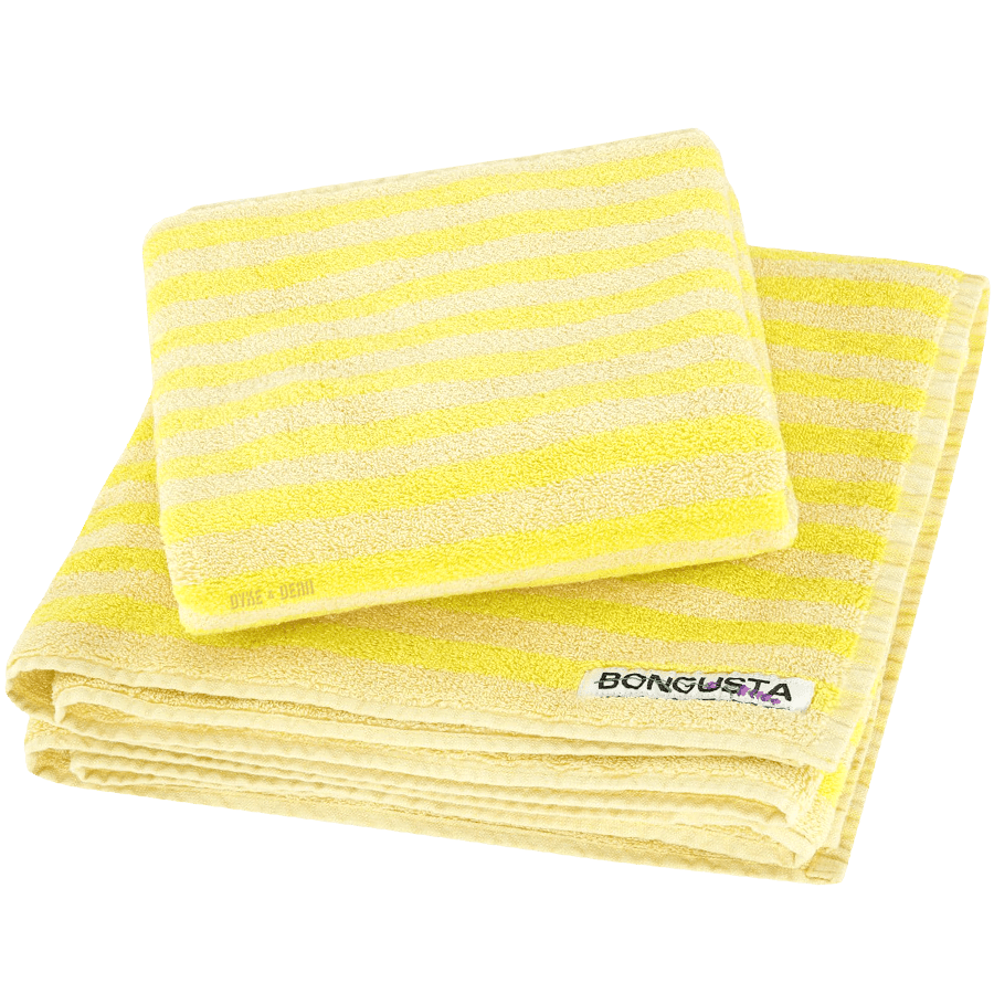 NARAM BATH TOWELS PRISTINE & NEON YELLOW - DYKE & DEAN