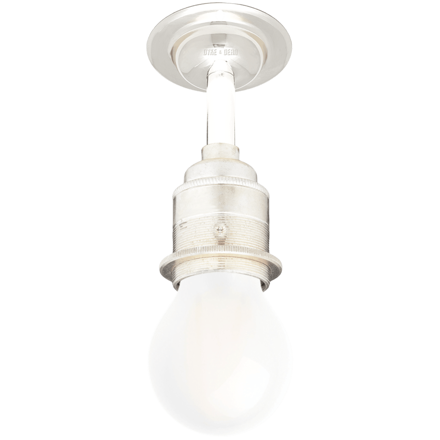 NICKEL FIXED EXTENDED E27 WALL BULB HOLDER - DYKE & DEAN