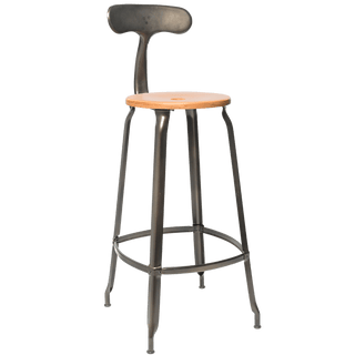 NICOLLE CHAIR STEEL WOOD SEAT 75cm - DYKE & DEAN