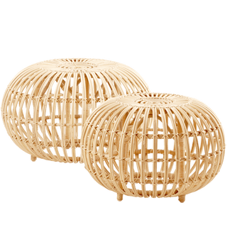 OTTOMAN RATTAN SMALL - DYKE & DEAN