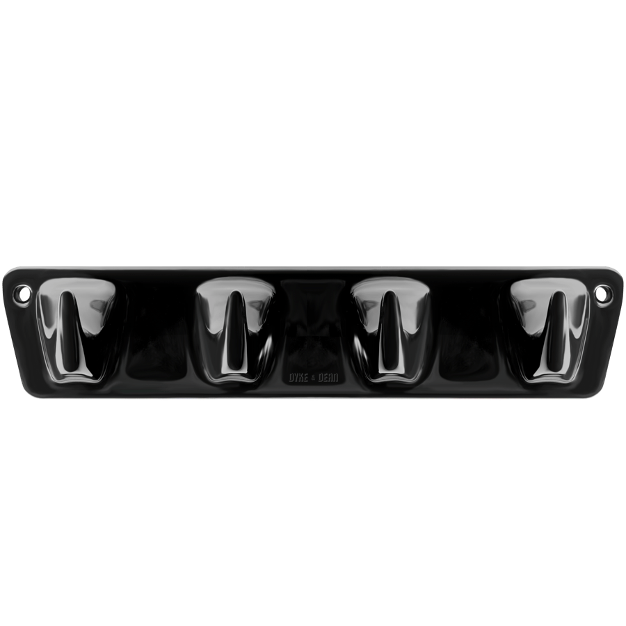 PORCELAIN 4V HOOK PLATE BLACK - DYKE & DEAN