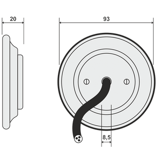 PORCELAIN WALL CABLE GLAND SOCKET SALMON - DYKE & DEAN