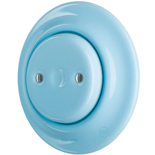 PORCELAIN WALL END PLUG SOCKET PASTEL BLUE - DYKE & DEAN