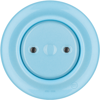 PORCELAIN WALL END PLUG SOCKET PASTEL BLUE - DYKE & DEAN