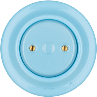 PORCELAIN WALL END PLUG SOCKET PASTEL BLUE - DYKE & DEAN