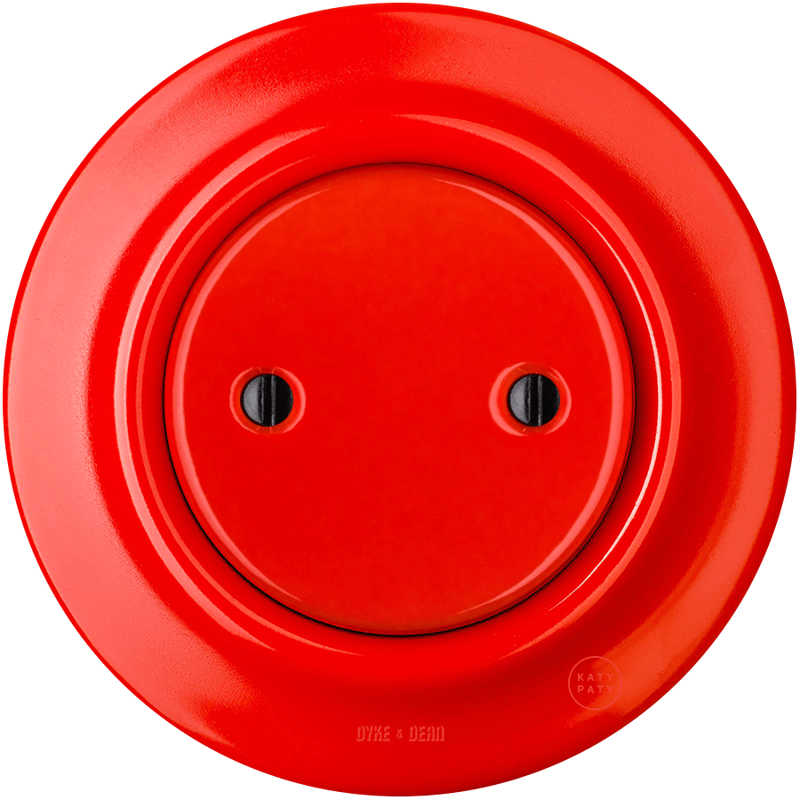 PORCELAIN WALL END PLUG SOCKET RED - DYKE & DEAN