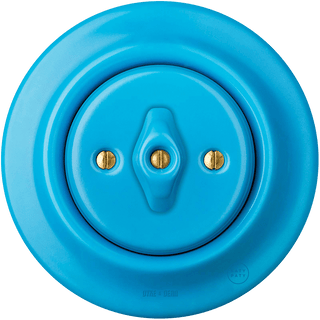 PORCELAIN WALL LIGHT SWITCH AZURE ROTARY - DYKE & DEAN