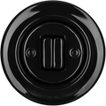 PORCELAIN WALL LIGHT SWITCH BLACK DOUBLE - DYKE & DEAN