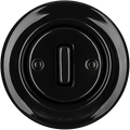 PORCELAIN WALL LIGHT SWITCH BLACK SLIM BUTTON - DYKE & DEAN