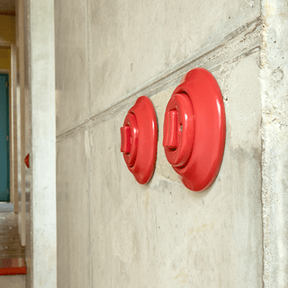 PORCELAIN WALL LIGHT SWITCH BRICK RED ROTARY - DYKE & DEAN