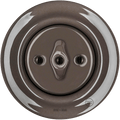PORCELAIN WALL LIGHT SWITCH BROWN ROTARY - DYKE & DEAN