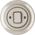 PORCELAIN WALL LIGHT SWITCH CAPPUCCINO FAT BUTTON - DYKE & DEAN