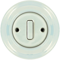 PORCELAIN WALL LIGHT SWITCH CONCHA SLIM BUTTON - DYKE & DEAN